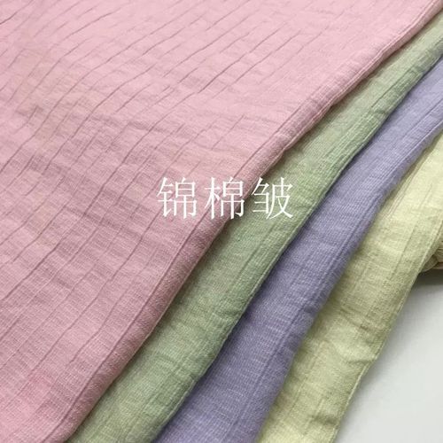 锦棉皱面料柔软舒适肌理褶皱汉服立领对襟比甲大袖长衫丝棉布料薄