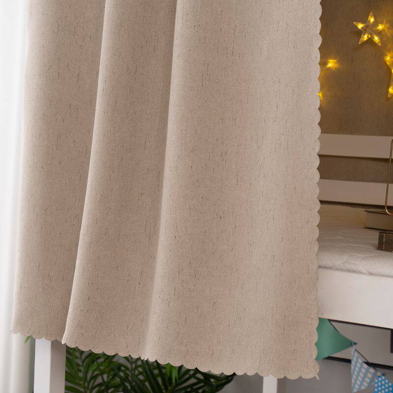 学生宿舍棉麻床帘l上铺简约物理加厚强遮光布下铺寝室女纯色床幔