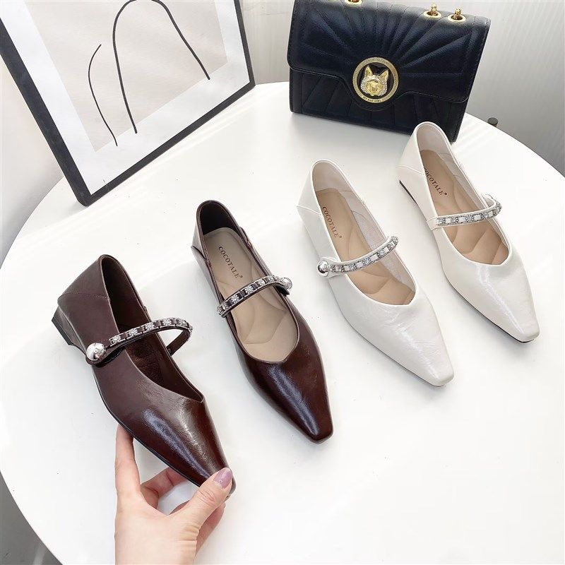 法式尖头a浅口小跟单鞋新款复古通勤百搭猫跟高跟鞋C101A281-3,女鞋,玛丽珍鞋,淘宝优惠券,粉丝福利购,淘宝优惠卷