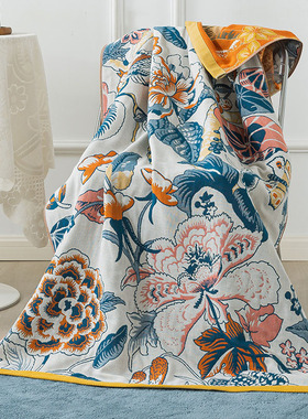 90x180cm浴巾纯棉纱布吸水速干2024新款全棉男女高级家用大人裹巾