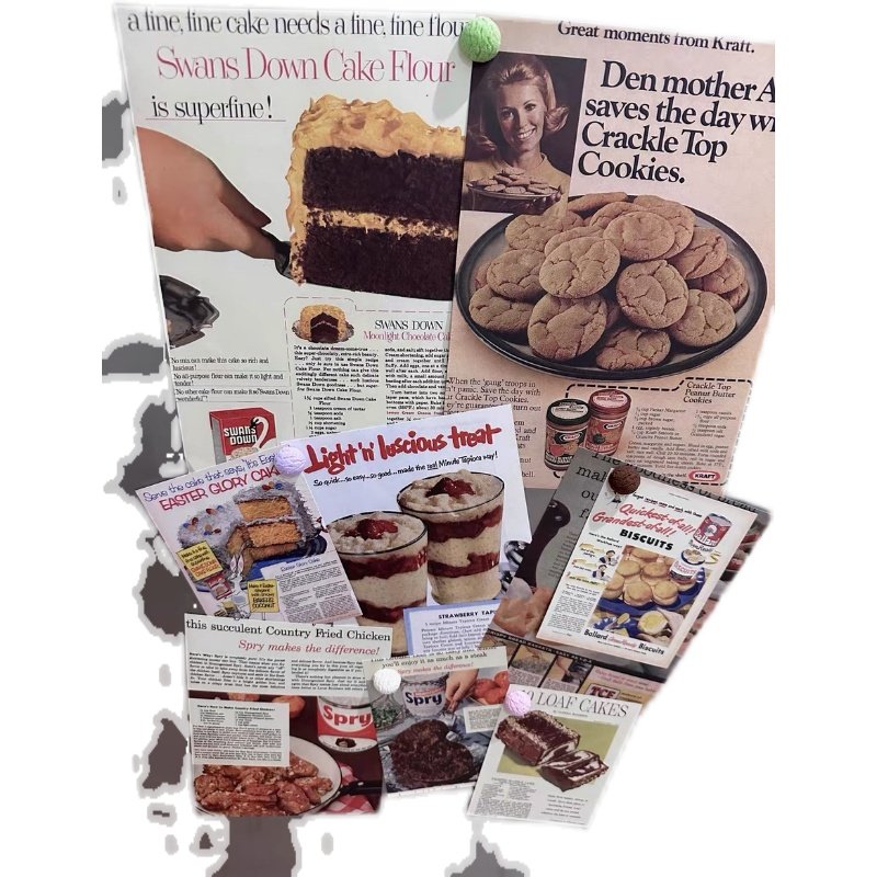 美式复古蛋糕墙贴纸卡片纸ins厨房卧室装饰咖啡背景墙面冰箱装饰,纺织面料/辅料/配套,服装加工设备,淘宝优惠券,粉丝福利购,淘宝优惠卷