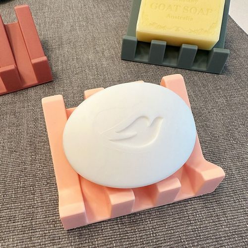 易冲洗硅胶材质Swanlace倾斜沥水防霉肥皂香皂盒浴室彩色防滑皂托