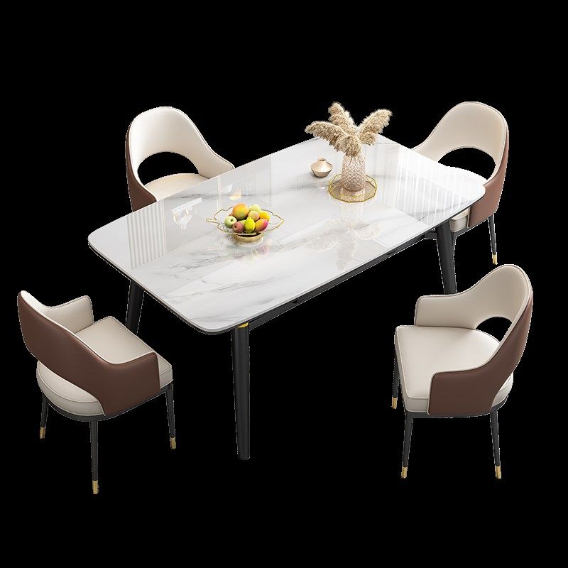 实木伸缩餐桌椅组合岩板可变圆桌简约折叠家用小户型轻奢吃饭桌子