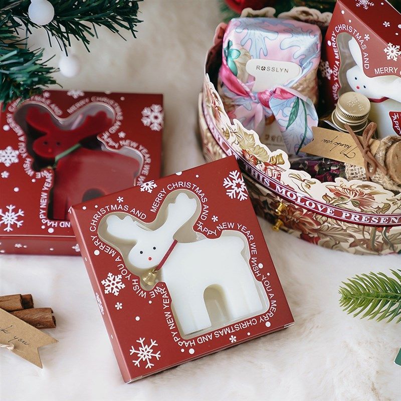 圣诞礼物圣诞树麋鹿香薰蜡烛ins餐厅桌面摆件圣诞节礼品装饰品