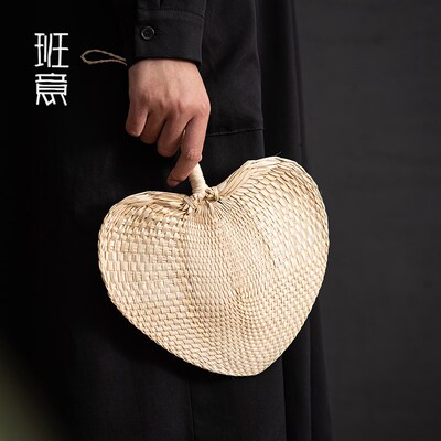 棕叶大蒲扇夏季手工草编团扇婴儿葵扇棕榈叶纳凉驱蚊宝宝手摇扇子