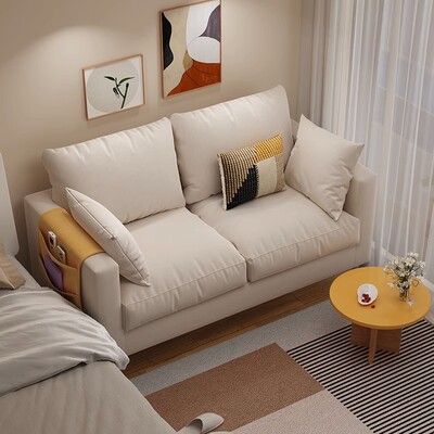 北欧布艺沙发小户型卧室沙发客厅2023新款公寓出租屋可摺叠沙发牀