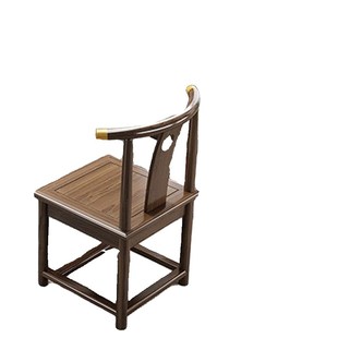 新中式实木茶椅子茶室圈椅主人位软包靠背椅茶桌原木围椅凳子酒店