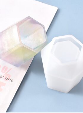 diy水晶滴胶模具手工自制小号六角切笔筒铅笔收纳硅胶模具