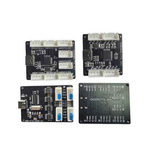 4路8路USB转TTL串口模块 CH340 CH9344L CH348Q TYPE-C接口扩展板