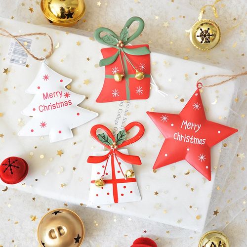 SwanLace礼物包蝴蝶结五角星字母彩色铁艺铁皮圣诞树装饰挂饰挂件