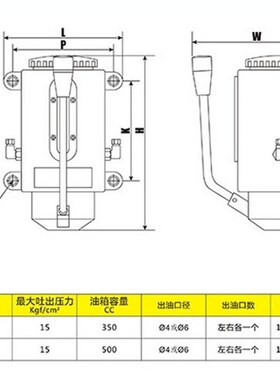 炮塔铣床用Y-8手压油泵 机床润滑手摇泵 冲床手动注油器wd-613354