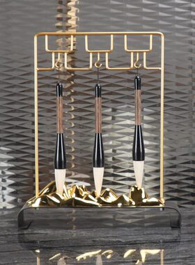 新中式毛笔架摆件创意客厅家居书房禅意办公桌玄关电视柜软装饰品