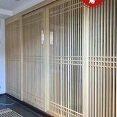 实木推拉门中式 隔断入户屏风镂空木格栅仿古门窗旋转折叠门可定做