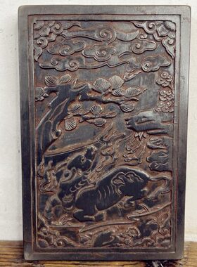 加厚款吴牛喘月王家大院非遗金石传拓砖雕摆件文创礼品研学刻板