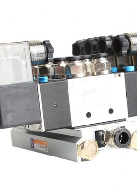 4V230C-08 06气动阀岛三位五通双头双线圈电磁阀换向阀控制气阀组