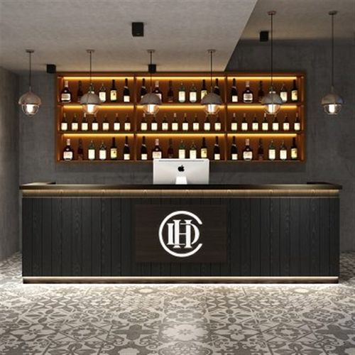 复古收银台吧台桌酒吧火锅烧烤店台球厅小型奶茶前台接待台转角