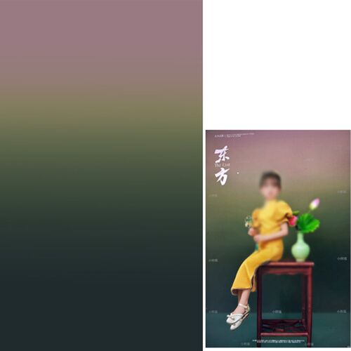 新款绿色蓝色纯色渐变摄影背景中国风旗袍汉服拍照单色渐变背景布