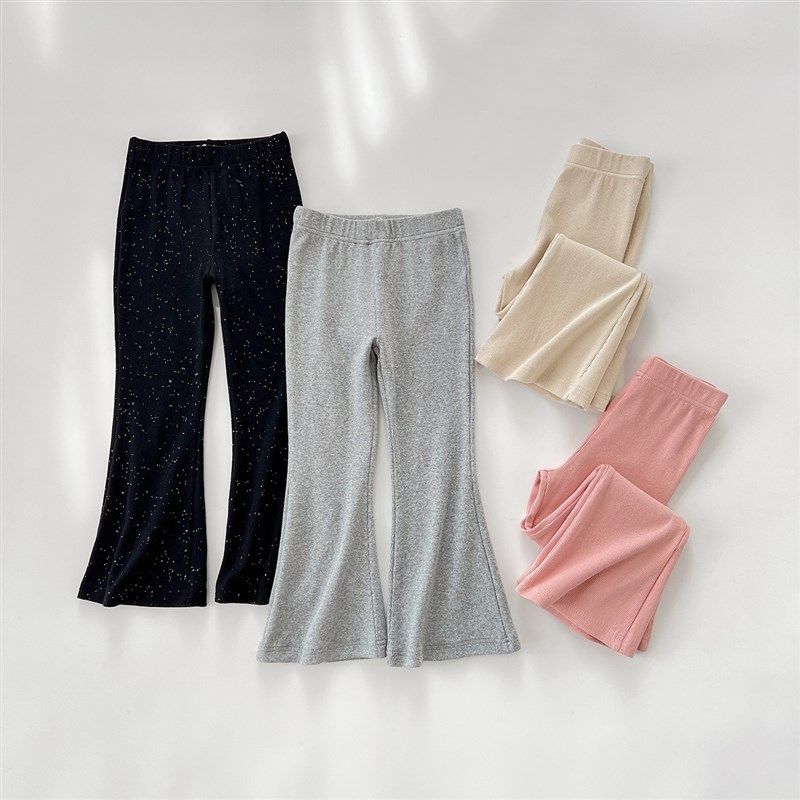 亮晶晶 儿童纯棉弹力微喇裤   修身螺纹打底裤 纯色长裤 春秋款,童装/婴儿装/亲子装,裤子,淘宝优惠券,粉丝福利购,淘宝优惠卷