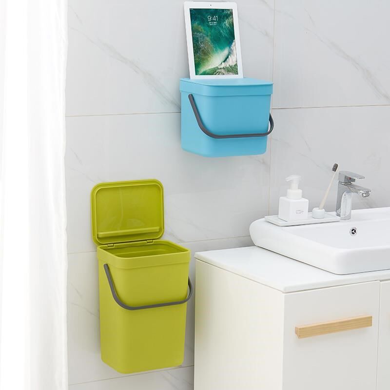 挂墙上的垃圾桶家用客厅卧室厨房卫生间免打孔创意壁挂厕所垃圾筒