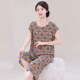 2024新款 家居 中老年人可外穿夏薄款 妈妈k睡衣女棉绸大码 两件套装