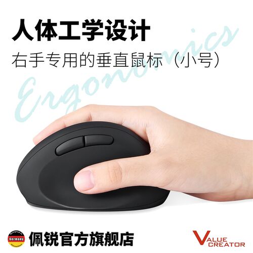 德国佩锐Perixx719竖握立式人D体工学垂直无线鼠标家用办公小尺寸