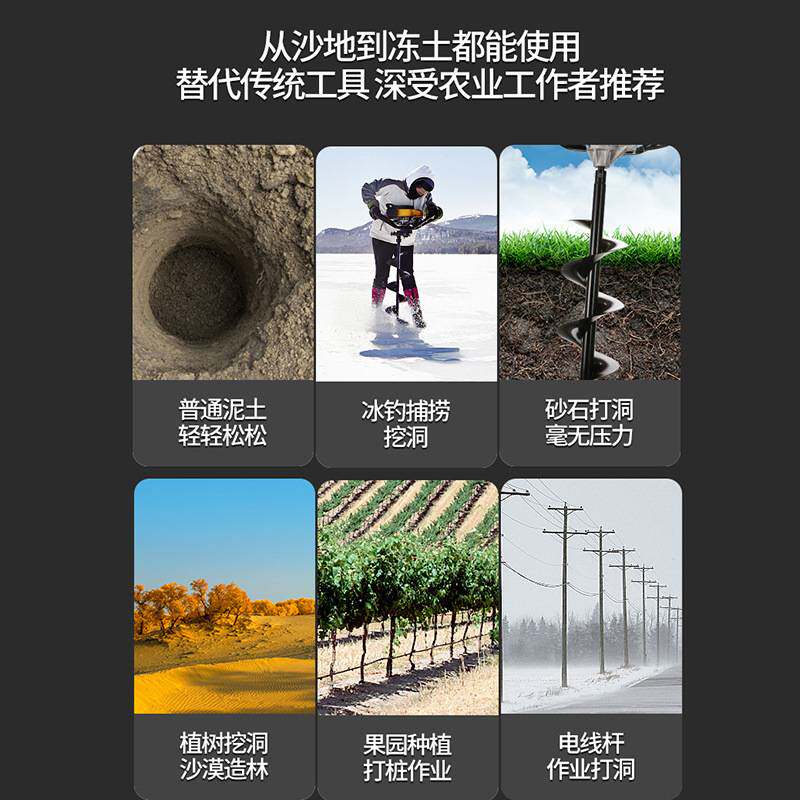 大功率汽油四冲程地钻钻孔挖坑打洞机种树施肥埋桩电线立杆打孔机