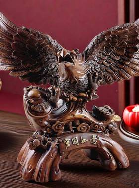 新款上市纹雄宏图展如K608意鸿宏图鹰摆件木创意办公桌书桌霸气摆