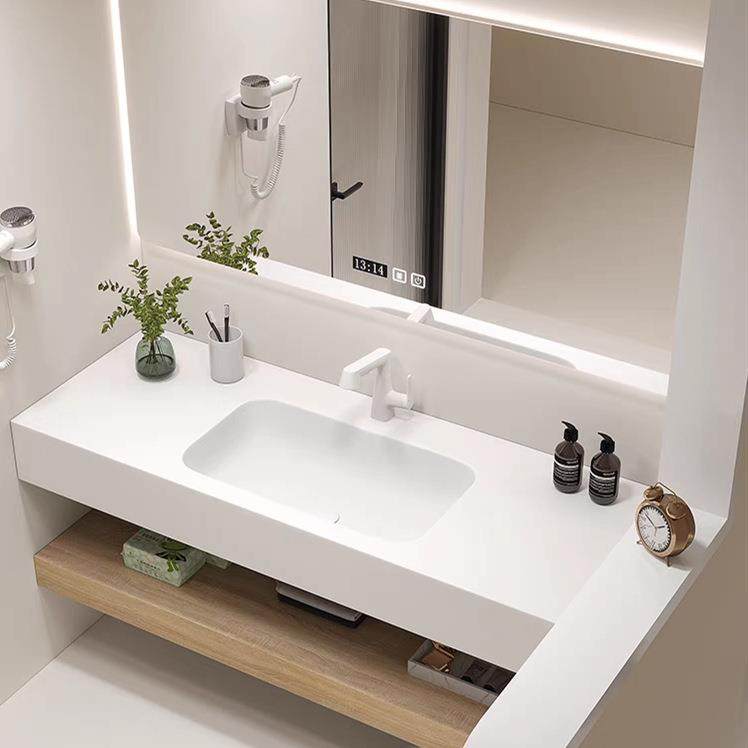 672卫店风岩台板无缝热弯酒一体盆双层洗手洗漱盆生间浴室柜组合