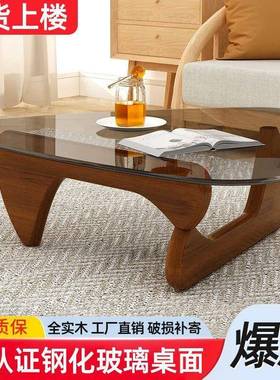 钢化玻璃几小透户型简客厅客厅茶家用现AZF代约实木明轻奢创意茶