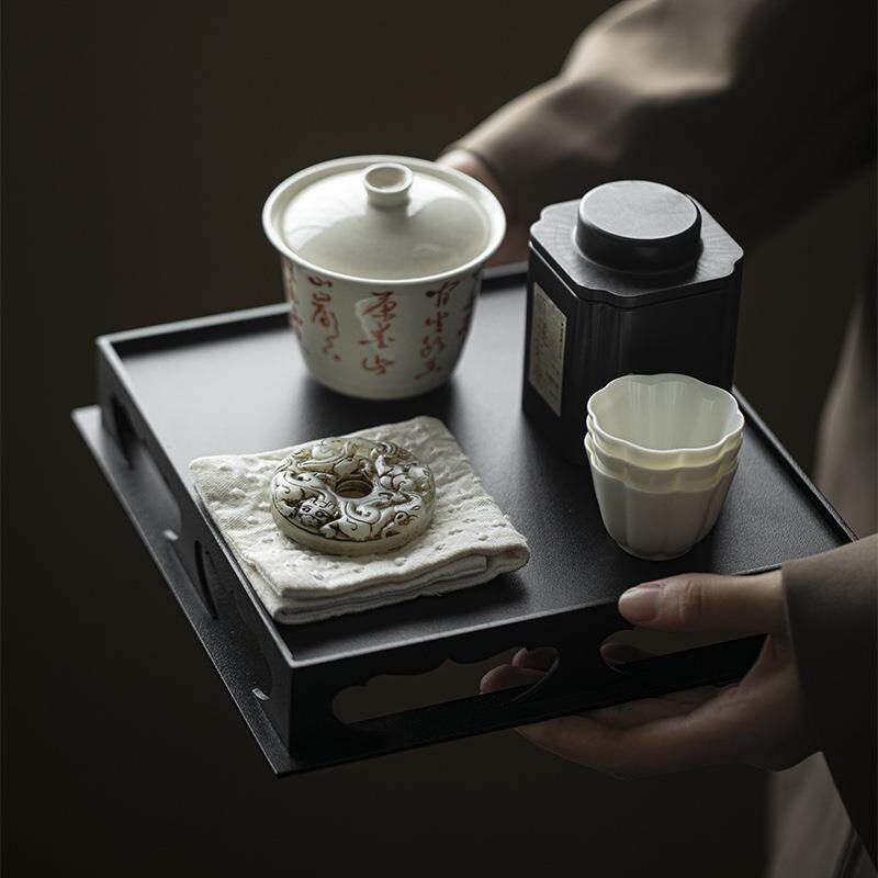 手工台铁茶托盘干泡茶具家艺铁艺 东用小茶台一中式小茶人盘茶海
