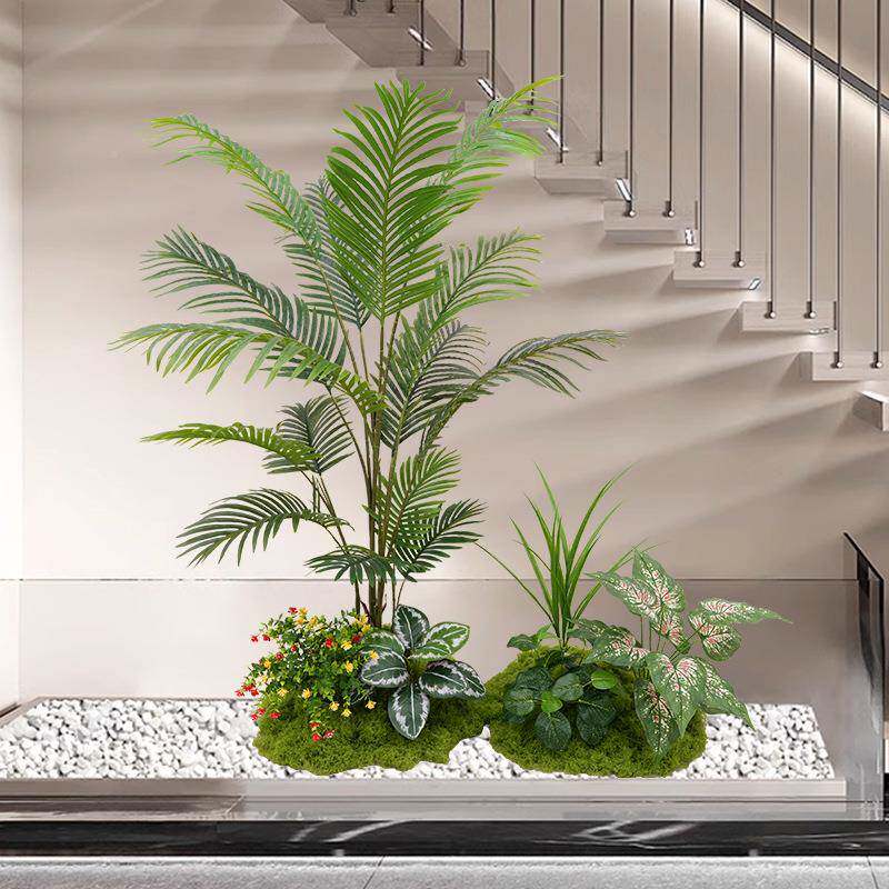 装仿20240604真花物软造景植绿植酒大厅布置户外假花橱窗花艺装饰