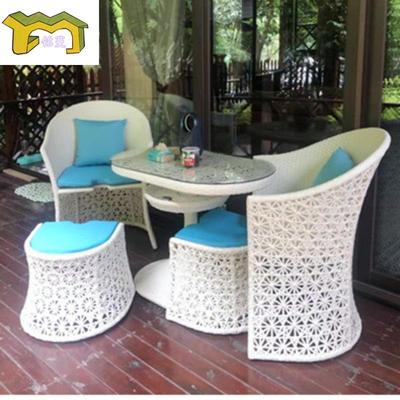 茶藤椅户编外 台休闲桌椅三件套 庭院露天阳光房藤家阳具A-055花