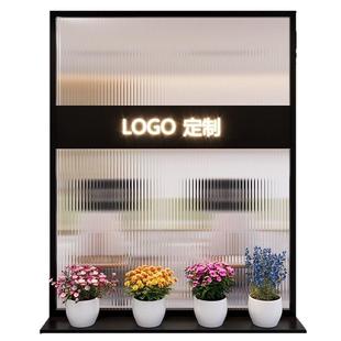 室办o公3232发光log玻办公屏风假墙公司铁艺形象墙家用进门玄关璃