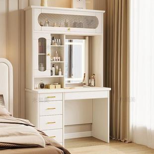 多功能字木梳妆台书桌体镜子可HBU隐藏现代简约卧室化妆电实脑一