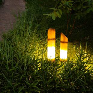太阳能灯户外发光竹子灯草坪灯装饰布置庭院花园灯民宿竹筒灯