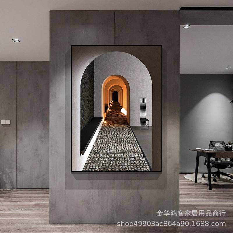 制作大尺寸装饰画相框玄关有无框画油画布酒店餐厅家装工装壁画图片