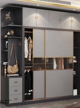 衣LUY柜组合套装卧室家具现代约套主卧房家具简床床和衣柜组合柜