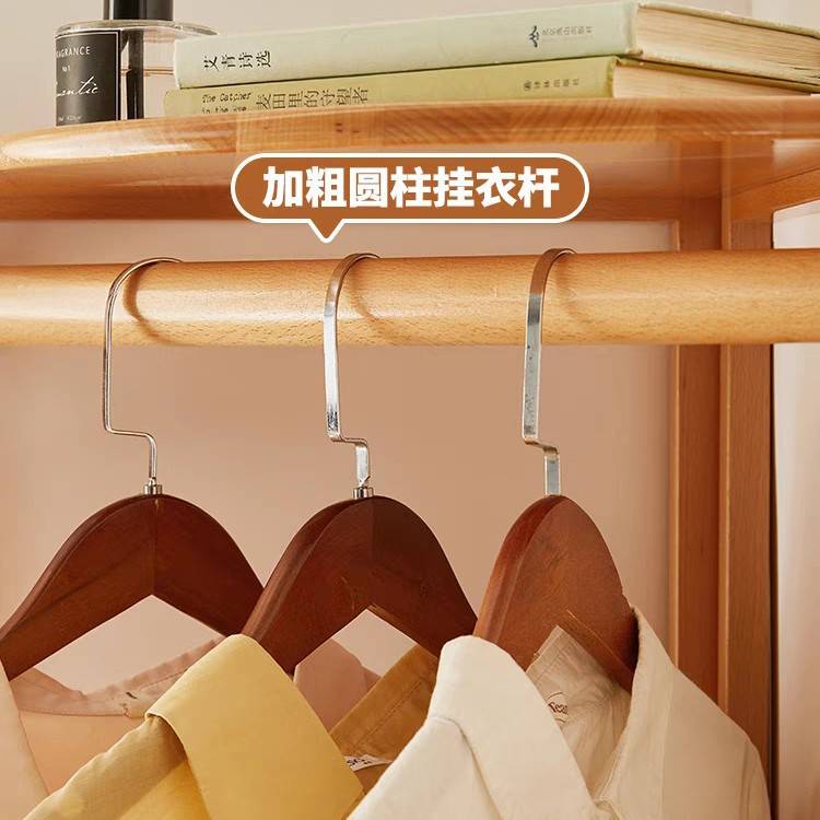 家居双层三角形落地衣架实木转角衣架木质卧室角落杂物衣帽置物架