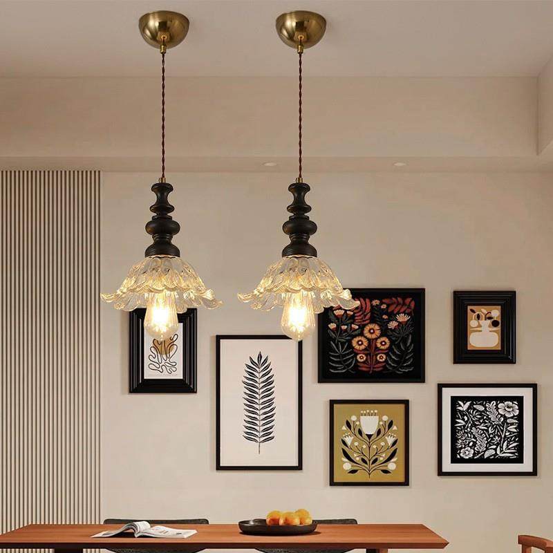 日式台诧寂风餐厅吊灯288三头简约中古式复古法吧过卧道室床头小