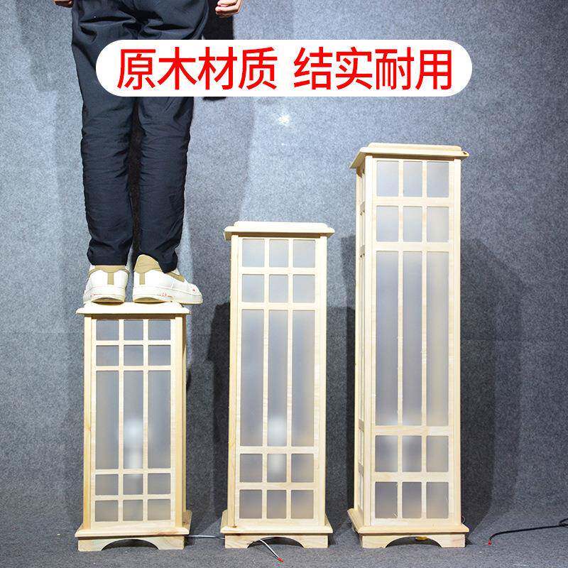新sda6TM5S中式婚庆宫灯路引木梅方柱婚礼花舞件台现场布置道原具