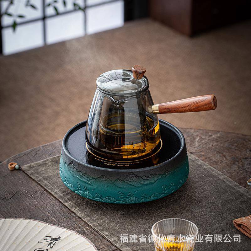 煮胡木电陶炉器家用室内加厚玻璃耐高温煮茶壶磨砂冬天QS-DTL23茶