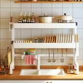 厨房水能槽置物架油风台面多功洗碗奶盘池沥水架LON加厚碗水碟架