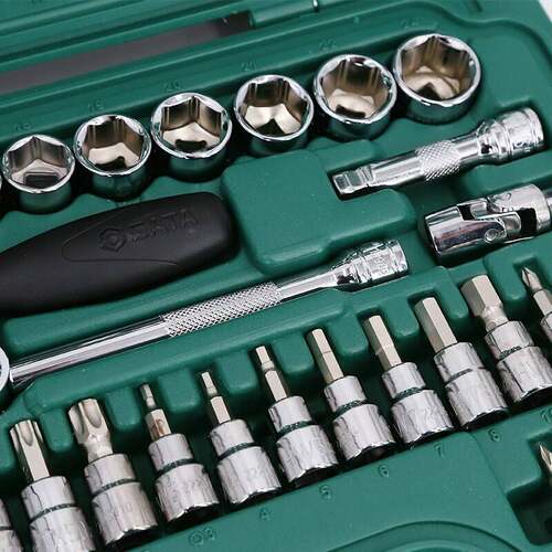 世达(SATA)09004汽修机修60件10MM系列多件套装筒组套棘轮万向接