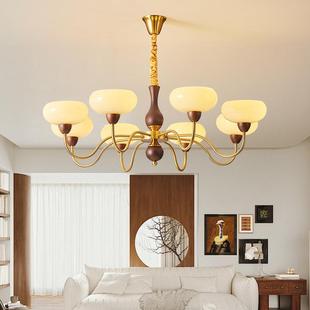 新中式 实木中古329风室书房间眼 客吊灯创意餐厅护灯设卧计厅师款