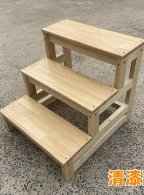 9ZRT实木家用梯凳步子阳窗台层阶梯楼梯踏F76758J5步3台阶登高台