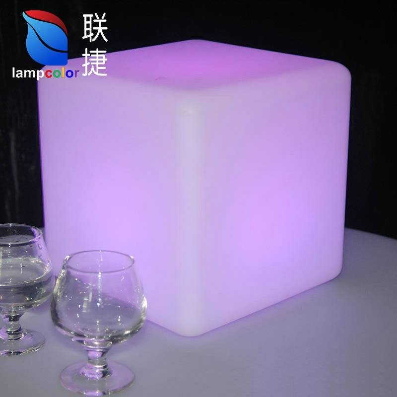 户外发光方凳 广场LED多彩立方体装饰景观灯 充电遥控庭院方块灯