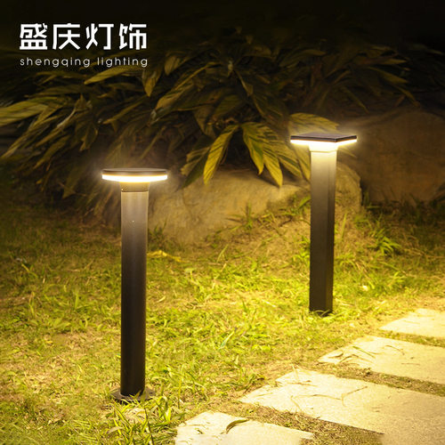 户外草坪灯防水铝制家用景观灯花园草地庭院方形圆形柱头落地灯