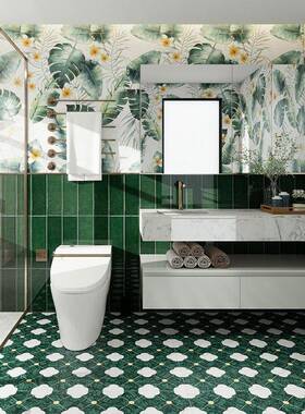 仿大理石花艺地术瓷砖肌理石卫生间墙浴室砖600x12拼00砖酒店KTV