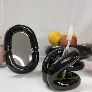 意生活现代轻奢卧室602梳妆台陶瓷网红化妆镜创家桌用台式 面镜装