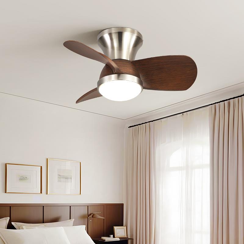 现代67简约扇卧室儿童房吊灯灯餐厅一女体式静音带风扇吊灯童粉色